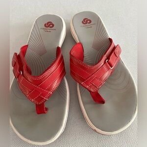 Clarks Cloudsteppers Red Women's Sandals